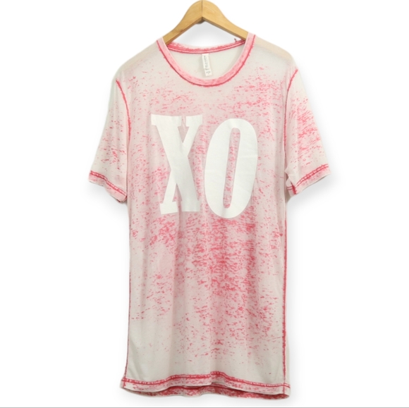 Bella Canvas Cotton Blend Burnout XO T Shirt - Picture 1 of 7